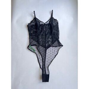 Jolie Lace Mesh Teddy HONEYDEW INTIMATES Black size Medium